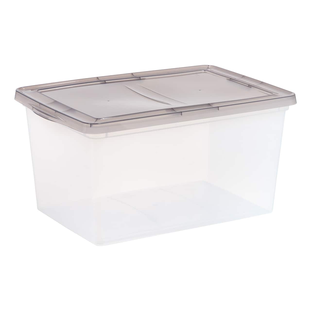 IRIS® 58qt. Clear Snap Top Storage Box with Gray Lid